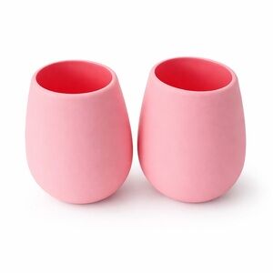 Pink Silicone Wine Glass Set